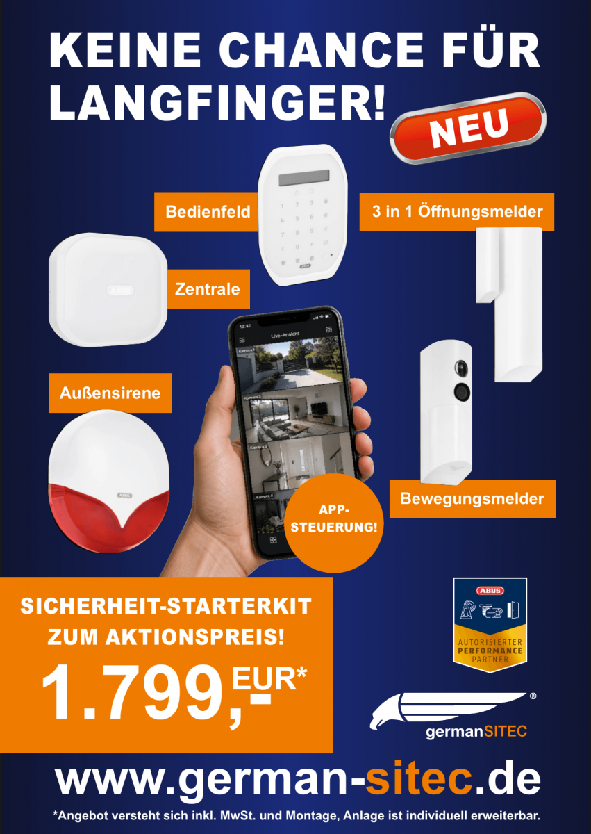 ABUS COMFION PRO Funk-Alarmanlage Starterkit zum Aktionspreis von 1.799 Euro